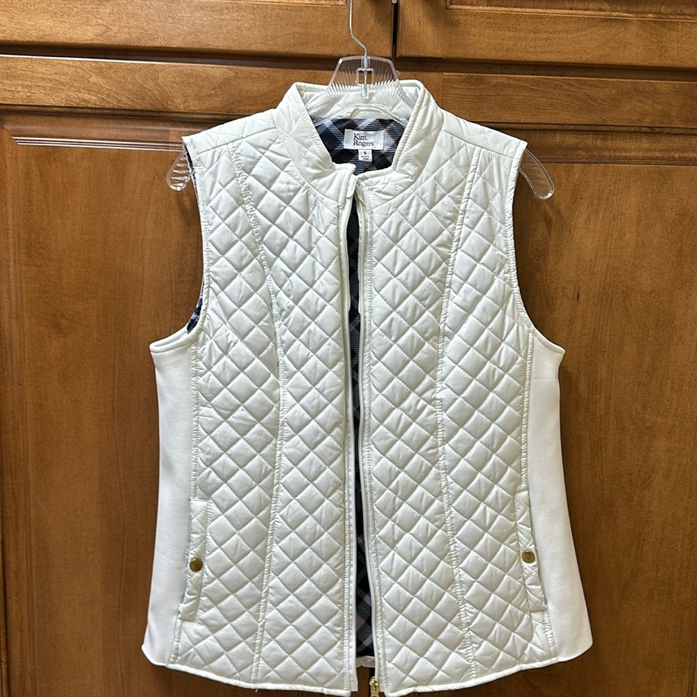 White quilted vest